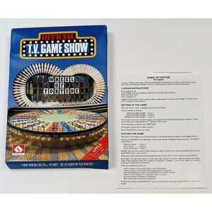 VTG 1987 Sharedata WHEEL OF FORTUNE Apple Game BOX & INSTRUCTIONS ONLY *No Disk*